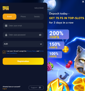 MaxsiSpin registaration
